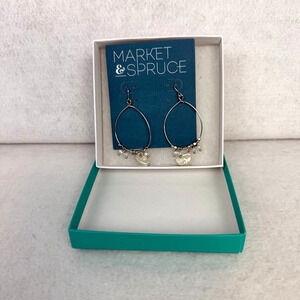 Market & Spruce Silver Tear Drop Earrings‎ Pearl